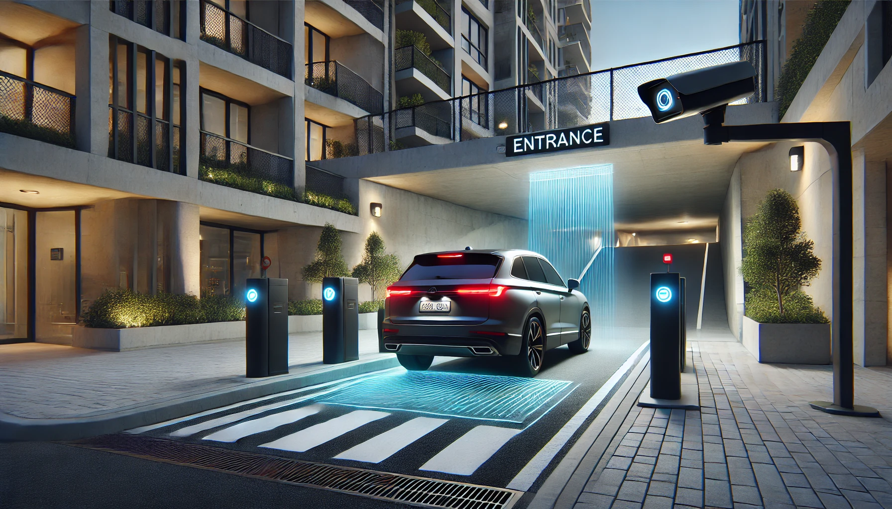 Smart garage entrance with license plate recognition